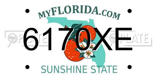 6170XE Florida License Plate