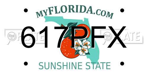 617PFX Florida License Plate
