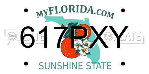 617PXY Florida License Plate