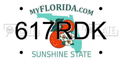 617RDK Florida License Plate