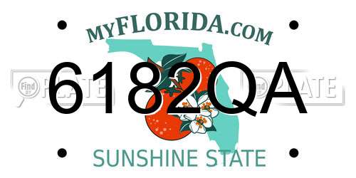 6182QA Florida License Plate