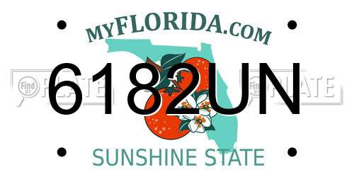 6182UN Florida License Plate