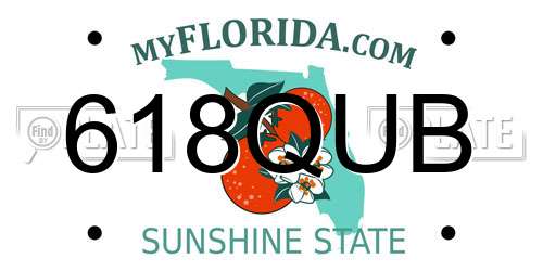 618QUB Florida License Plate