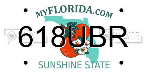 618UBR Florida License Plate