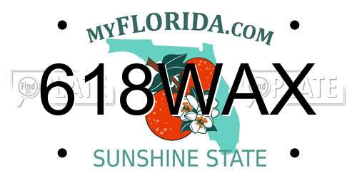 618WAX Florida License Plate