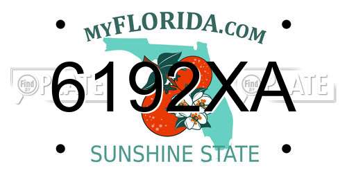 6192XA Florida License Plate