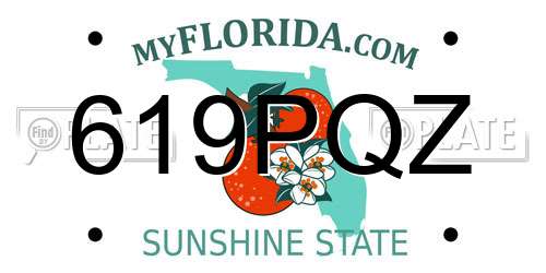 619PQZ Florida License Plate
