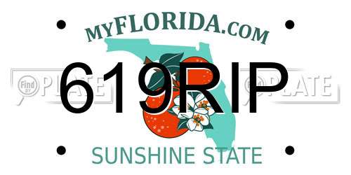 619RIP Florida License Plate