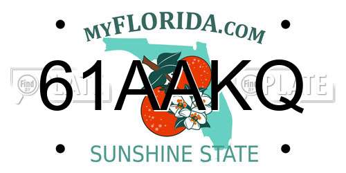 61AAKQ Florida License Plate