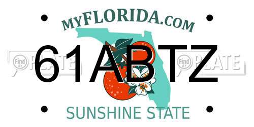 61ABTZ Florida License Plate