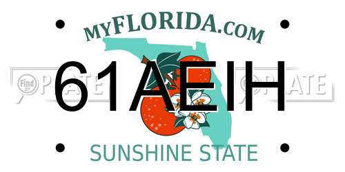 61AEIH Florida License Plate