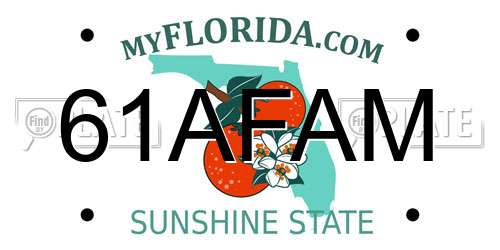 61AFAM Florida License Plate