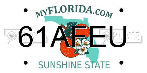 61AFEU Florida License Plate