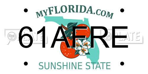 61AFRE Florida License Plate