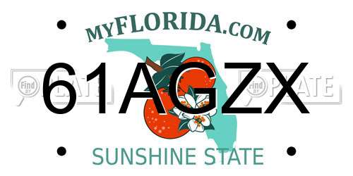 61AGZX Florida License Plate