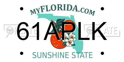 61APLK Florida License Plate