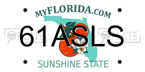 61ASLS Florida License Plate