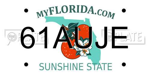 61AUJE Florida License Plate