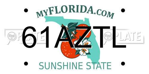 61AZTL Florida License Plate