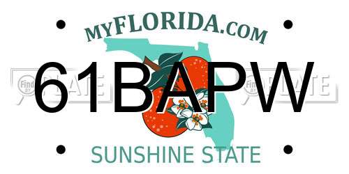 61BAPW Florida License Plate
