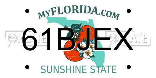 61BJEX Florida License Plate