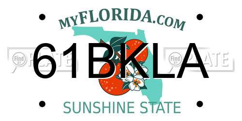 61BKLA Florida License Plate