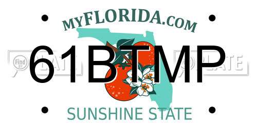 61BTMP Florida License Plate