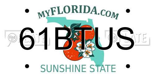 61BTUS Florida License Plate
