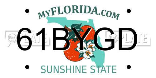 61BYGD Florida License Plate