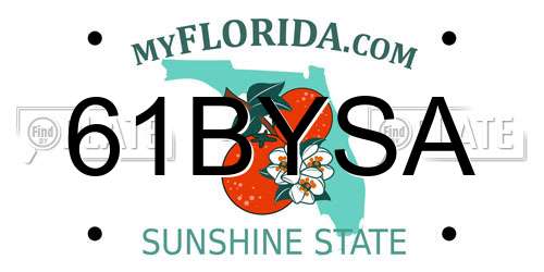 61BYSA Florida License Plate