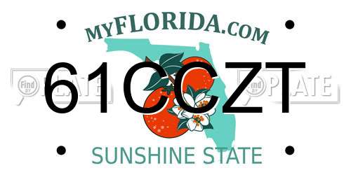 61CCZT Florida License Plate