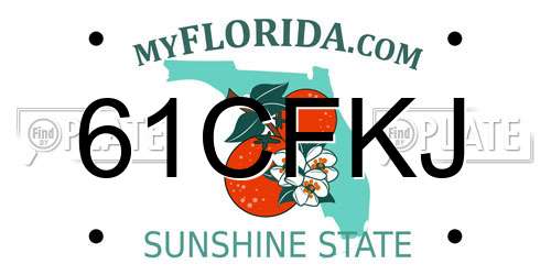 61CFKJ Florida License Plate