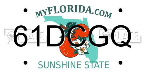 61DCGQ Florida License Plate