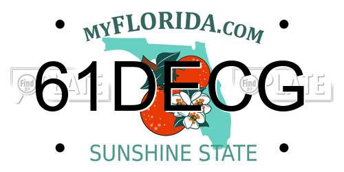 61DECG Florida License Plate