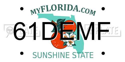 61DEMF Florida License Plate
