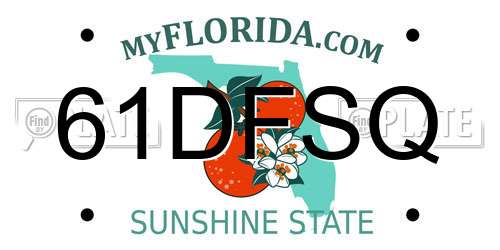 61DFSQ Florida License Plate