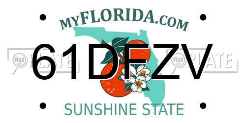 61DFZV Florida License Plate