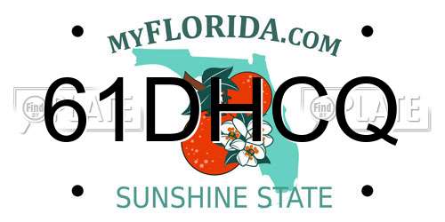 61DHCQ Florida License Plate