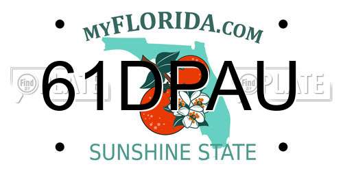 61DPAU Florida License Plate