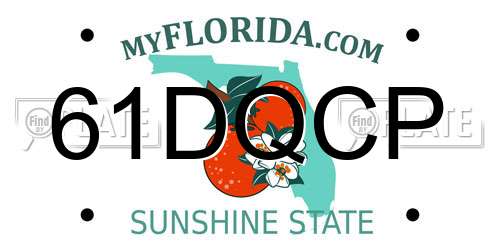 61DQCP Florida License Plate