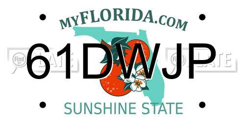 61DWJP Florida License Plate