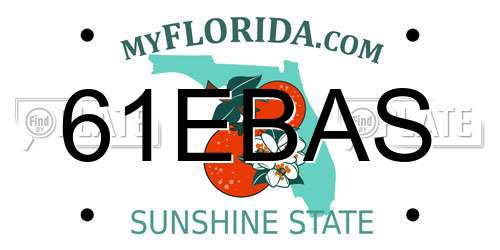 61EBAS Florida License Plate