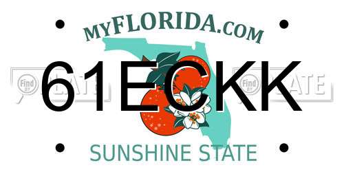 61ECKK Florida License Plate