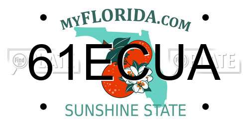 61ECUA Florida License Plate