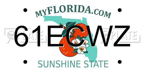 61ECWZ Florida License Plate