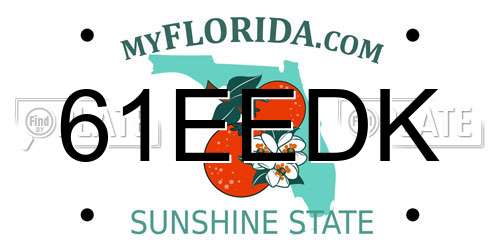 61EEDK Florida License Plate
