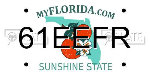 61EEFR Florida License Plate