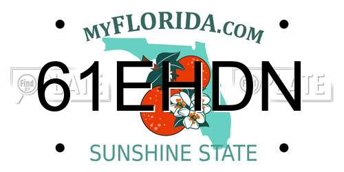 61EHDN Florida License Plate