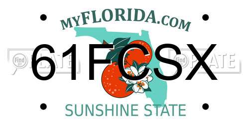 61FCSX Florida License Plate
