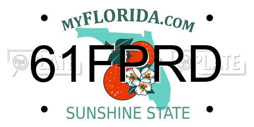 61FPRD Florida License Plate